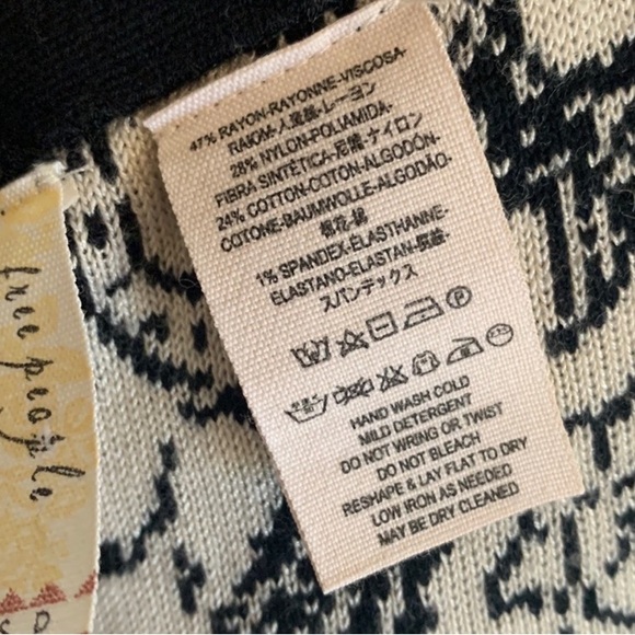 Free People Irreplaceable Black & White Sweater Pencil Skirt - Picture 6 of 6